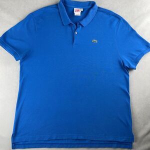 Lacoste Live Polo Shirt Mens Size 9 Blue Classic Croc Logo Casual Preppy Peru
